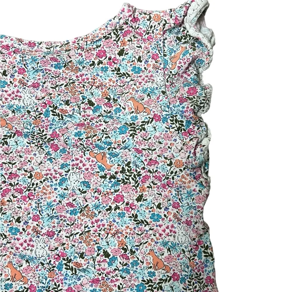 Carter’s | Flutter sleeve floral short sleeve crew neck tee shirt size 2T